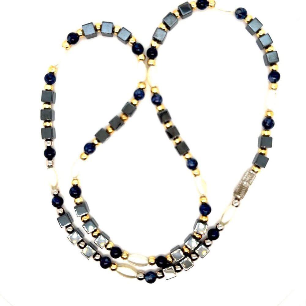 Hematite & Pearl Necklace (n2)